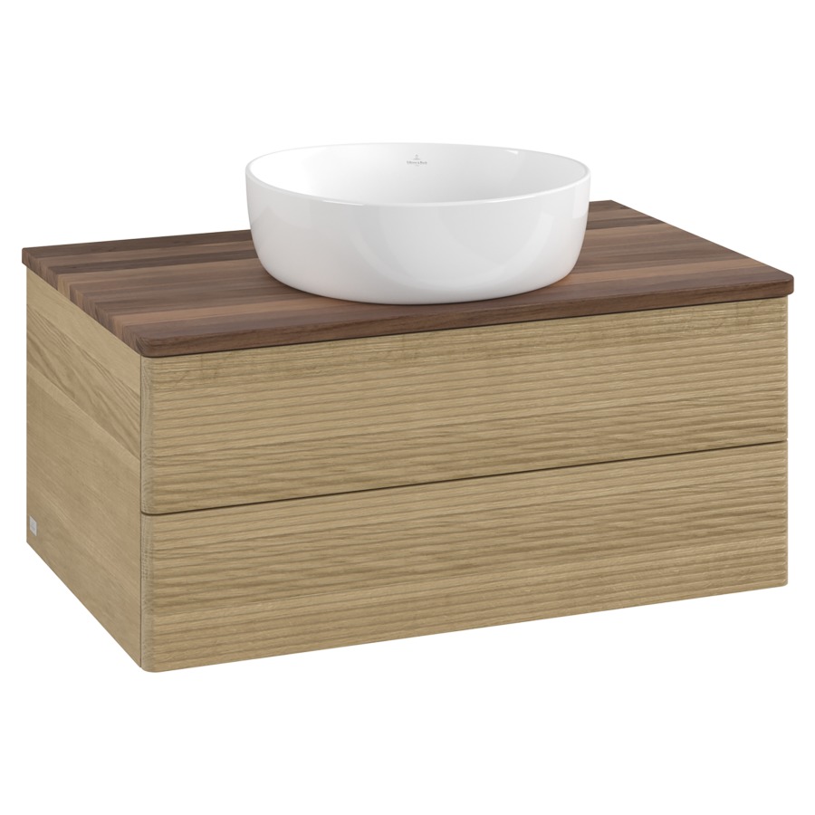 Élément inférieur  Antao
80 x 36 x 50 cm
élément de tiroir, 2&nbsp;tiroirs
avec siphon gain de place
avec matériel de fixation
pour 1 lavabo à poser 234182/234184/234185
recouvrement Warm Walnut
sans trou pour robinet