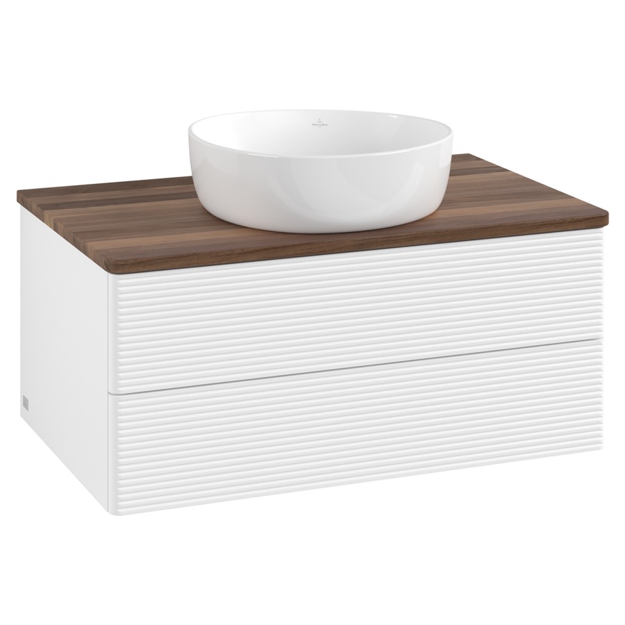 Élément inférieur  Antao
80 x 36 x 50 cm
élément de tiroir, 2&nbsp;tiroirs
avec siphon gain de place
avec matériel de fixation
pour 1 lavabo à poser 234182/234184/234185
recouvrement Warm Walnut
sans trou pour robinet