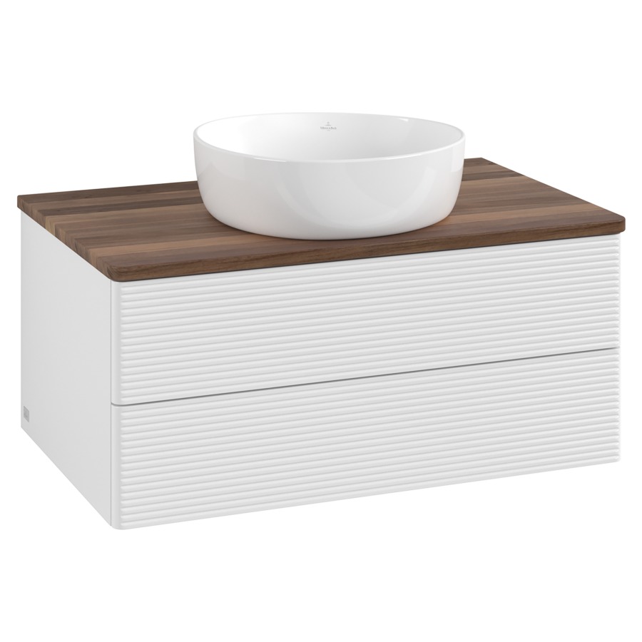 Élément inférieur  Antao
80 x 36 x 50 cm
élément de tiroir, 2&nbsp;tiroirs
avec siphon gain de place
avec matériel de fixation
pour 1 lavabo à poser 234182/234184/234185
recouvrement Warm Walnut
sans trou pour robinet