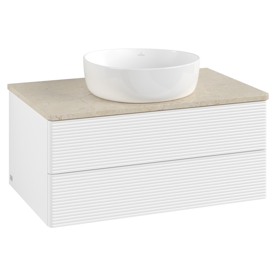 Élément inférieur  Antao
80 x 36 x 50 cm
élément de tiroir, 2&nbsp;tiroirs
avec siphon gain de place
avec matériel de fixation
pour 1 lavabo à poser 234182/234184/234185
recouvrement Botticino
sans trou pour robinet
