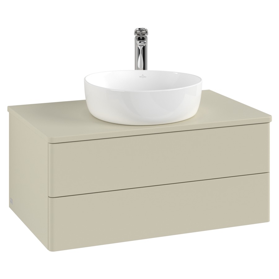 Élément inférieur  Antao
80 x 36 x 50 cm
élément de tiroir, 2&nbsp;tiroirs
avec siphon gain de place
avec matériel de fixation
pour 1 lavabo à poser 234182/234184/234185
recouvrement avec 1 trou pour robinet