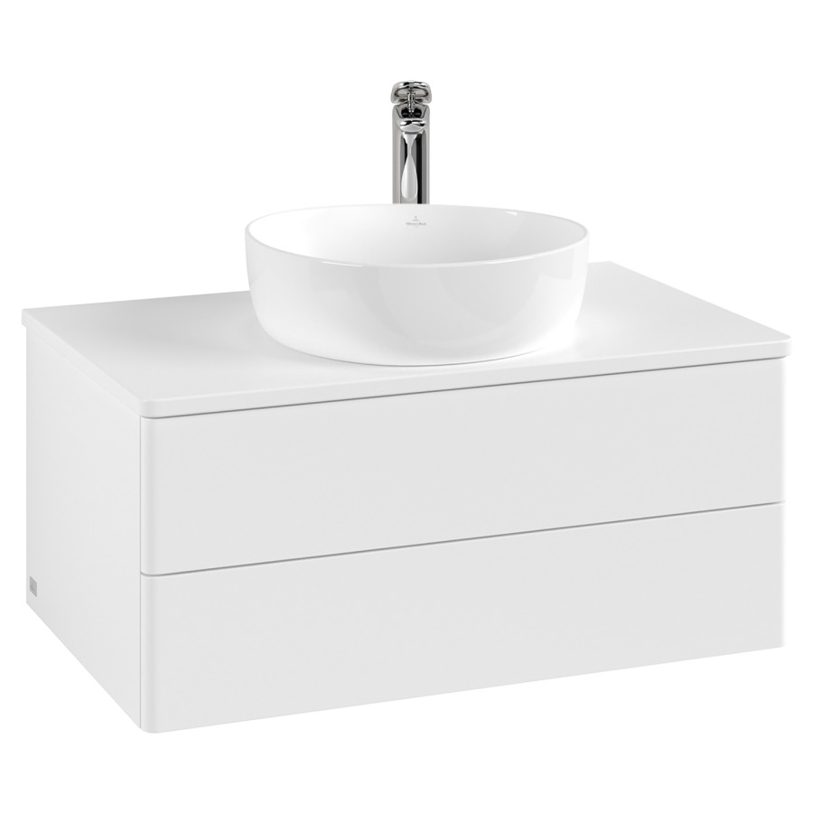 Élément inférieur  Antao
80 x 36 x 50 cm
élément de tiroir, 2&nbsp;tiroirs
avec siphon gain de place
avec matériel de fixation
pour 1 lavabo à poser 234182/234184/234185
recouvrement avec 1 trou pour robinet