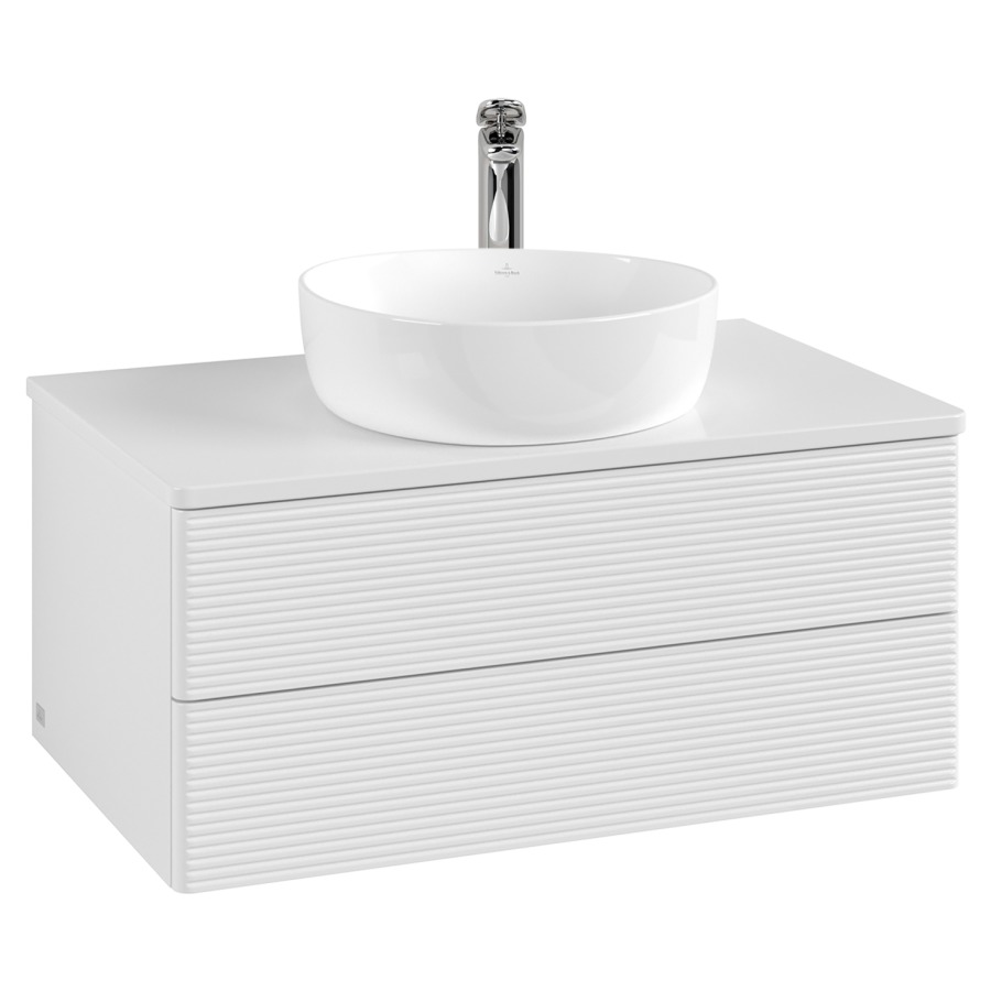 Élément inférieur  Antao
80 x 36 x 50 cm
élément de tiroir, 2&nbsp;tiroirs
avec siphon gain de place
avec matériel de fixation
pour 1 lavabo à poser 234182/234184/234185
recouvrement avec 1 trou pour robinet