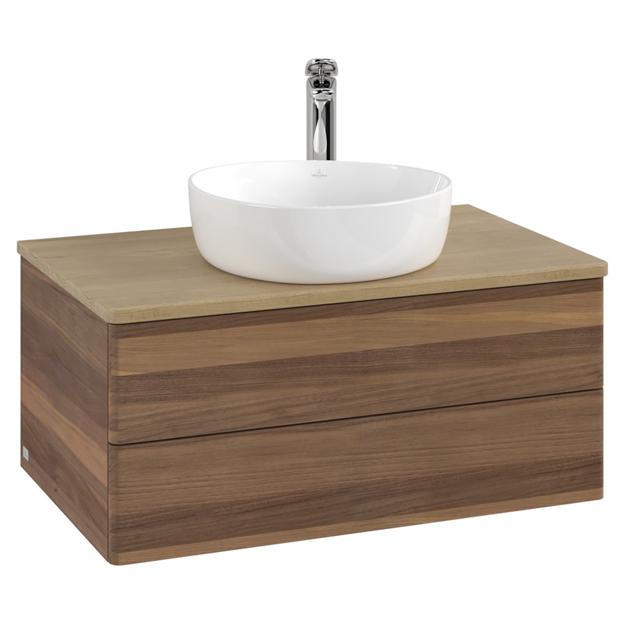 Élément inférieur  Antao
80 x 36 x 50 cm
élément de tiroir, 2&nbsp;tiroirs
avec siphon gain de place
avec matériel de fixation
pour 1 lavabo à poser 234182/234184/234185
recouvrement Honey Oak, 1 trou pour robinet
