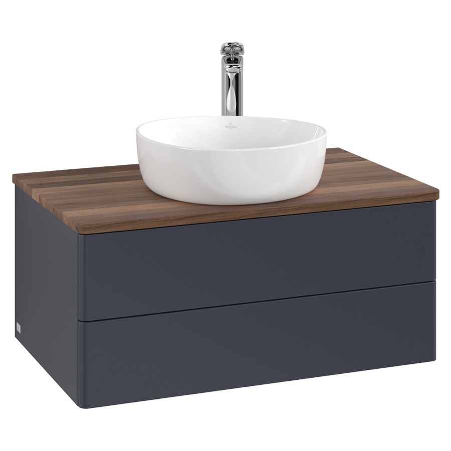 Élément inférieur  Antao
80 x 36 x 50 cm
élément de tiroir, 2&nbsp;tiroirs
avec siphon gain de place
avec matériel de fixation
pour 1 lavabo à poser 234182/234184/234185
recouvrement Warm Walnut, 1 trou pour robinet