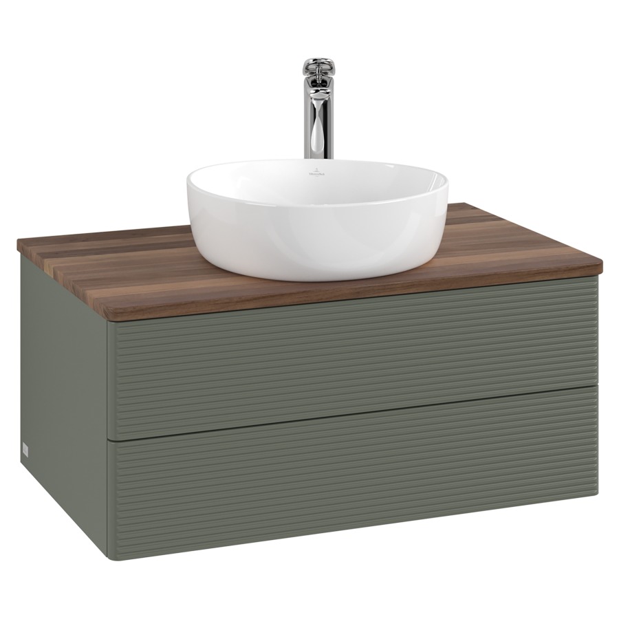 Élément inférieur  Antao
80 x 36 x 50 cm
élément de tiroir, 2&nbsp;tiroirs
avec siphon gain de place
avec matériel de fixation
pour 1 lavabo à poser 234182/234184/234185
recouvrement Warm Walnut, 1 trou pour robinet
