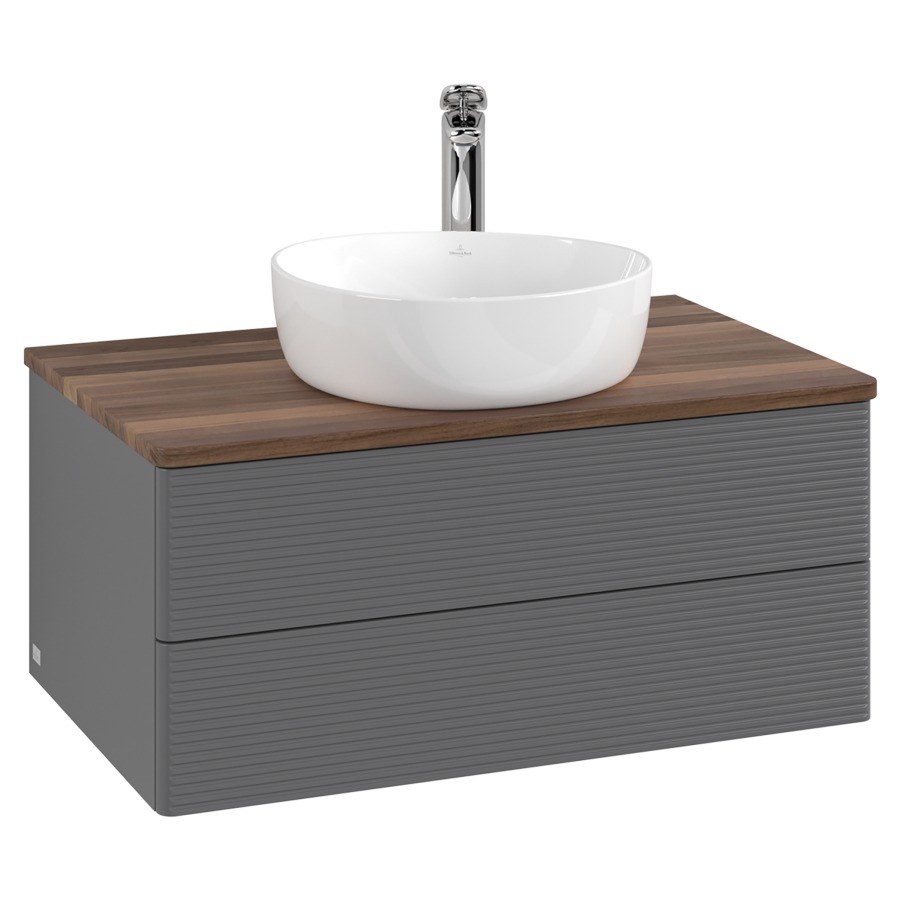 Élément inférieur  Antao
80 x 36 x 50 cm
élément de tiroir, 2&nbsp;tiroirs
avec siphon gain de place
avec matériel de fixation
pour 1 lavabo à poser 234182/234184/234185
recouvrement Warm Walnut, 1 trou pour robinet