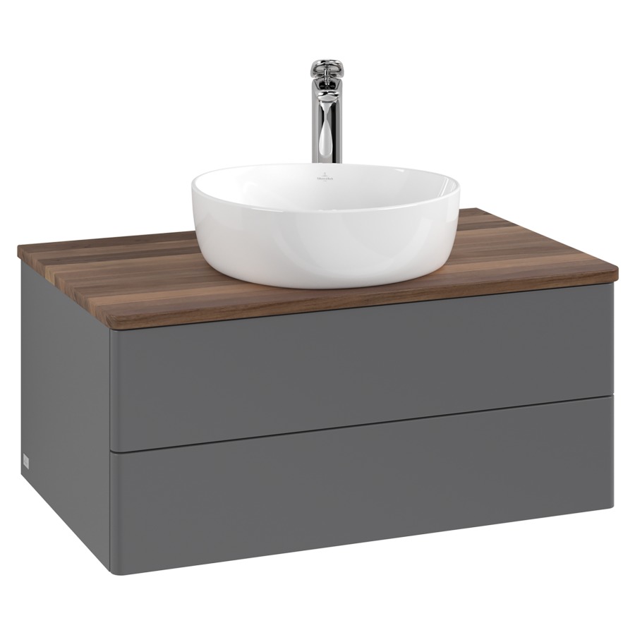 Élément inférieur  Antao
80 x 36 x 50 cm
élément de tiroir, 2&nbsp;tiroirs
avec siphon gain de place
avec matériel de fixation
pour 1 lavabo à poser 234182/234184/234185
recouvrement Warm Walnut, 1 trou pour robinet