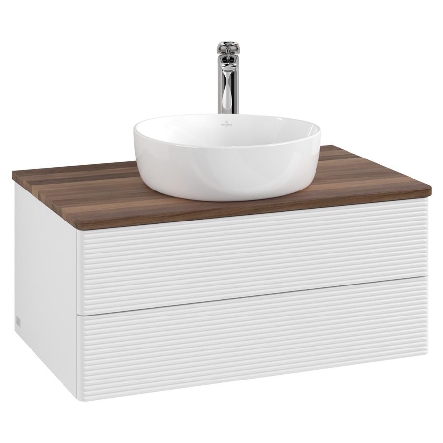 Élément inférieur  Antao
80 x 36 x 50 cm
élément de tiroir, 2&nbsp;tiroirs
avec siphon gain de place
avec matériel de fixation
pour 1 lavabo à poser 234182/234184/234185
recouvrement Warm Walnut, 1 trou pour robinet