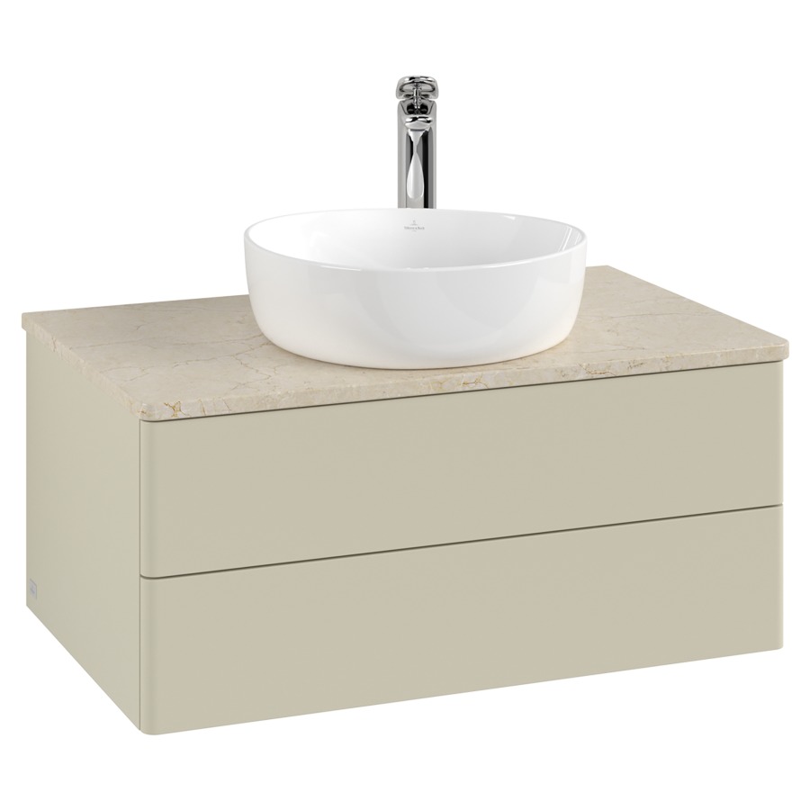 Élément inférieur  Antao
80 x 36 x 50 cm
élément de tiroir, 2&nbsp;tiroirs
avec siphon gain de place
avec matériel de fixation
pour 1 lavabo à poser 234182/234184/234185
recouvrement Botticino, 1 trou pour robinet