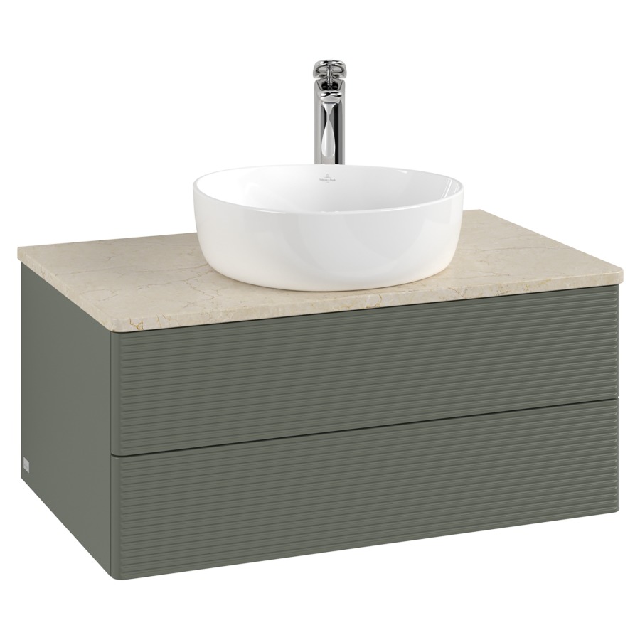 Élément inférieur  Antao
80 x 36 x 50 cm
élément de tiroir, 2&nbsp;tiroirs
avec siphon gain de place
avec matériel de fixation
pour 1 lavabo à poser 234182/234184/234185
recouvrement Botticino, 1 trou pour robinet