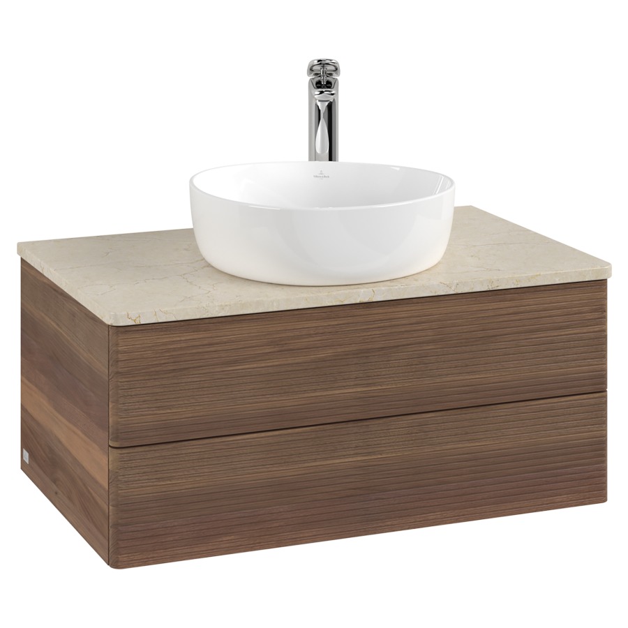 Élément inférieur  Antao
80 x 36 x 50 cm
élément de tiroir, 2&nbsp;tiroirs
avec siphon gain de place
avec matériel de fixation
pour 1 lavabo à poser 234182/234184/234185
recouvrement Botticino, 1 trou pour robinet