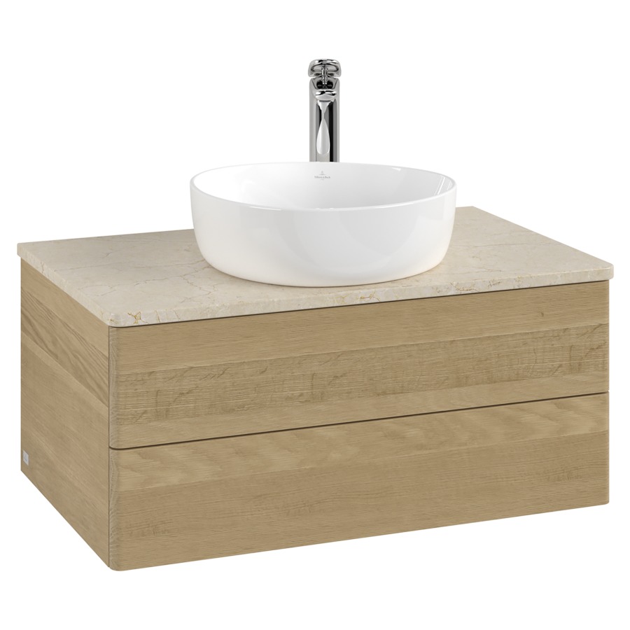 Élément inférieur  Antao
80 x 36 x 50 cm
élément de tiroir, 2&nbsp;tiroirs
avec siphon gain de place
avec matériel de fixation
pour 1 lavabo à poser 234182/234184/234185
recouvrement Botticino, 1 trou pour robinet