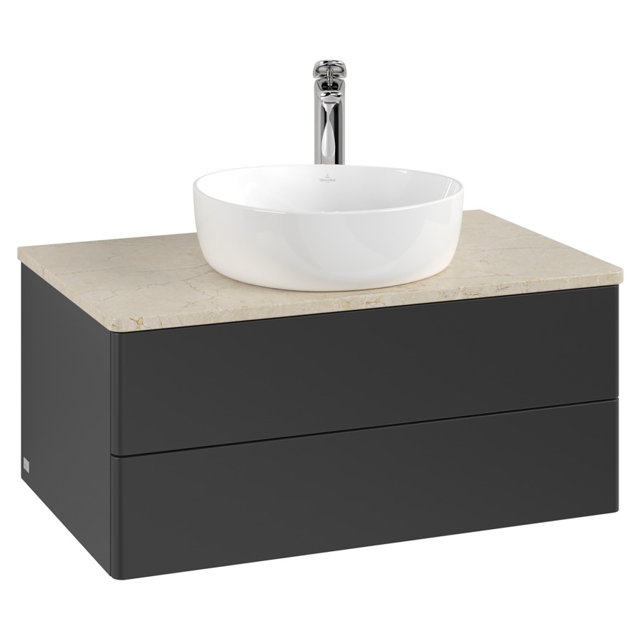Élément inférieur  Antao
80 x 36 x 50 cm
élément de tiroir, 2&nbsp;tiroirs
avec siphon gain de place
avec matériel de fixation
pour 1 lavabo à poser 234182/234184/234185
recouvrement Botticino, 1 trou pour robinet