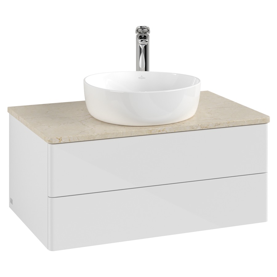 Élément inférieur  Antao
80 x 36 x 50 cm
élément de tiroir, 2&nbsp;tiroirs
avec siphon gain de place
avec matériel de fixation
pour 1 lavabo à poser 234182/234184/234185
recouvrement Botticino, 1 trou pour robinet