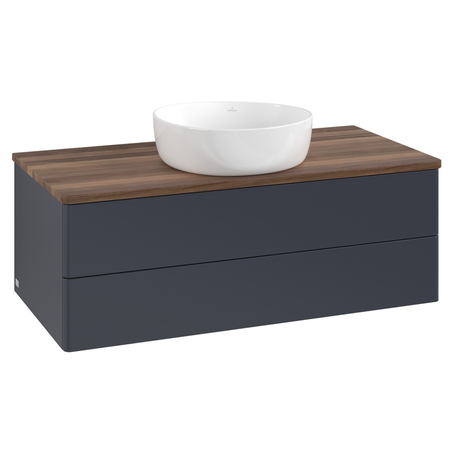 Élément inférieur  Antao
100 x 36 x 50 cm
élément de tiroir, 2&nbsp;tiroirs
avec siphon gain de place
avec matériel de fixation
pour 1 lavabo à poser 234171/234172/234173
recouvrement Warm Walnut
sans trou pour robinet