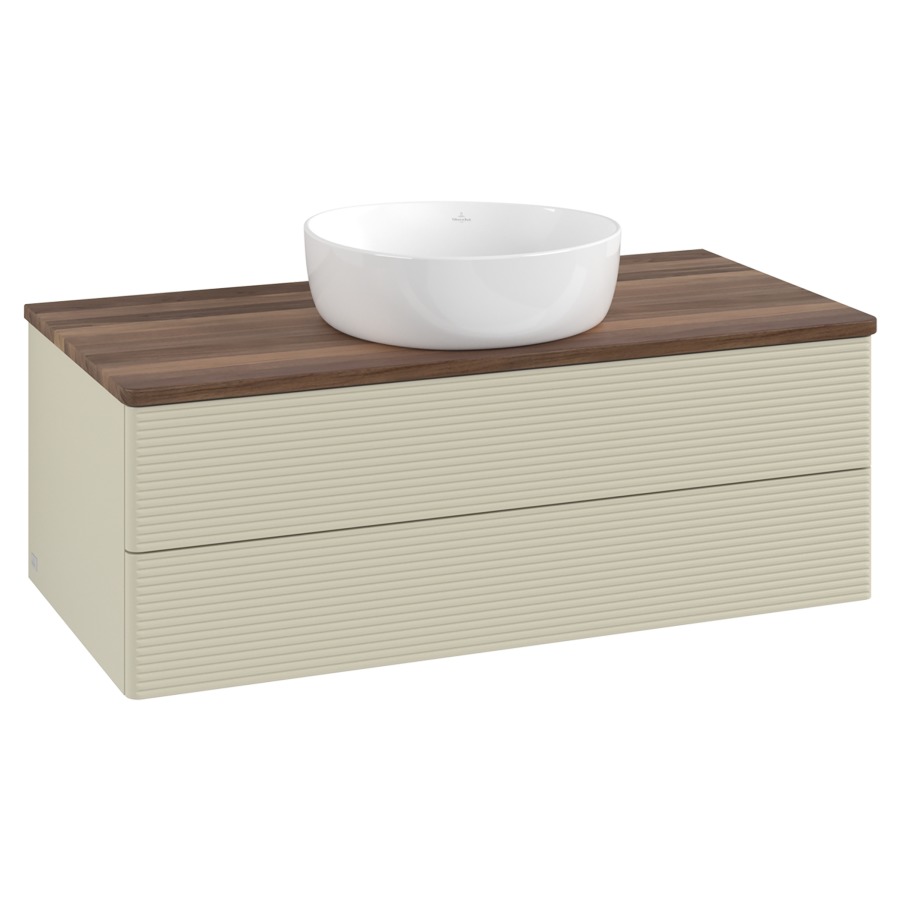 Élément inférieur  Antao
100 x 36 x 50 cm
élément de tiroir, 2&nbsp;tiroirs
avec siphon gain de place
avec matériel de fixation
pour 1 lavabo à poser 234171/234172/234173
recouvrement Warm Walnut
sans trou pour robinet