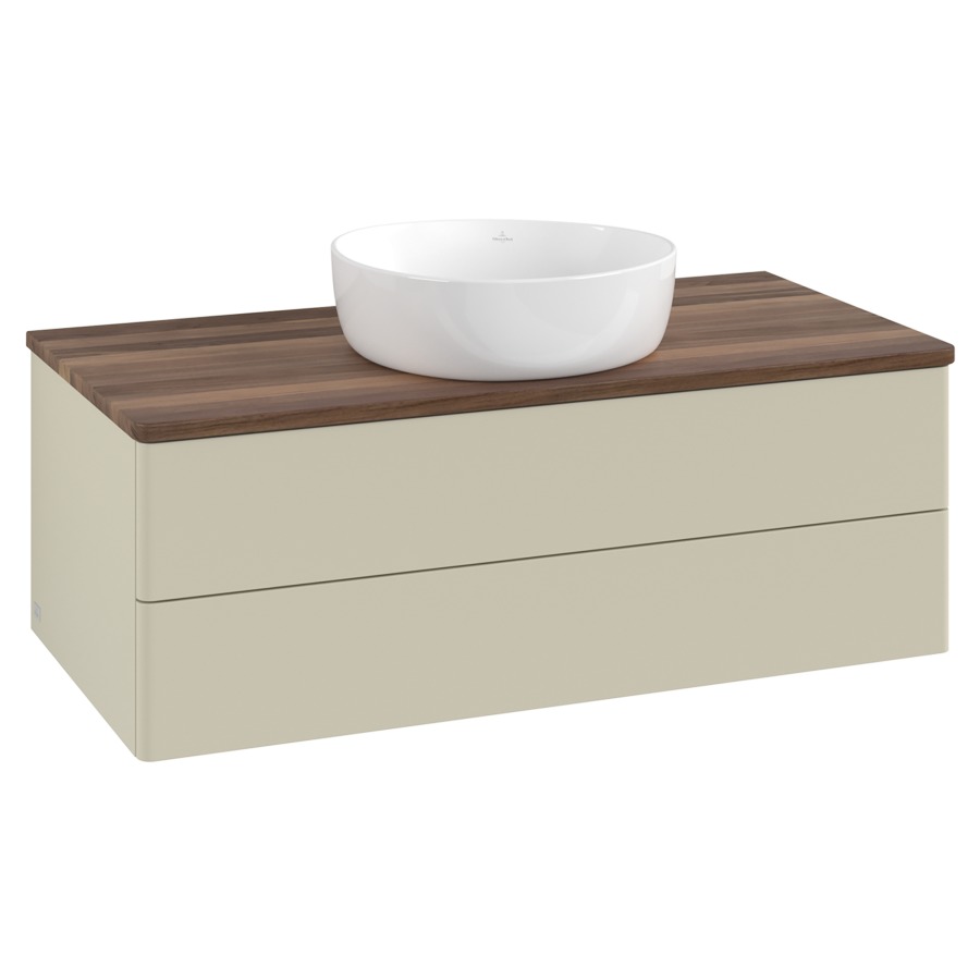 Élément inférieur  Antao
100 x 36 x 50 cm
élément de tiroir, 2&nbsp;tiroirs
avec siphon gain de place
avec matériel de fixation
pour 1 lavabo à poser 234171/234172/234173
recouvrement Warm Walnut
sans trou pour robinet