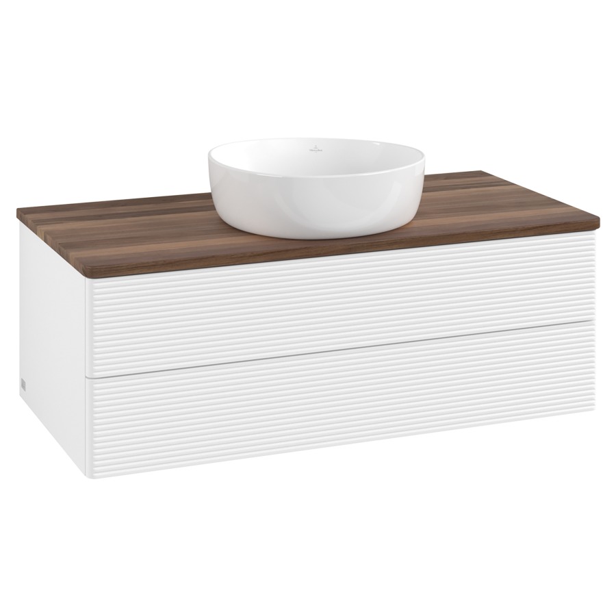 Élément inférieur  Antao
100 x 36 x 50 cm
élément de tiroir, 2&nbsp;tiroirs
avec siphon gain de place
avec matériel de fixation
pour 1 lavabo à poser 234171/234172/234173
recouvrement Warm Walnut
sans trou pour robinet