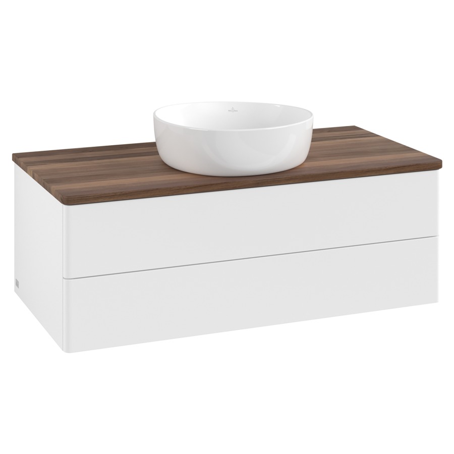 Élément inférieur  Antao
100 x 36 x 50 cm
élément de tiroir, 2&nbsp;tiroirs
avec siphon gain de place
avec matériel de fixation
pour 1 lavabo à poser 234171/234172/234173
recouvrement Warm Walnut
sans trou pour robinet