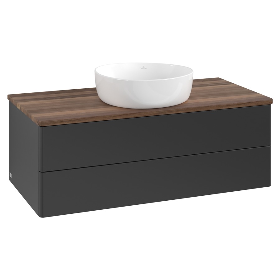 Élément inférieur  Antao
100 x 36 x 50 cm
élément de tiroir, 2&nbsp;tiroirs
avec siphon gain de place
avec matériel de fixation
pour 1 lavabo à poser 234171/234172/234173
recouvrement Warm Walnut
sans trou pour robinet