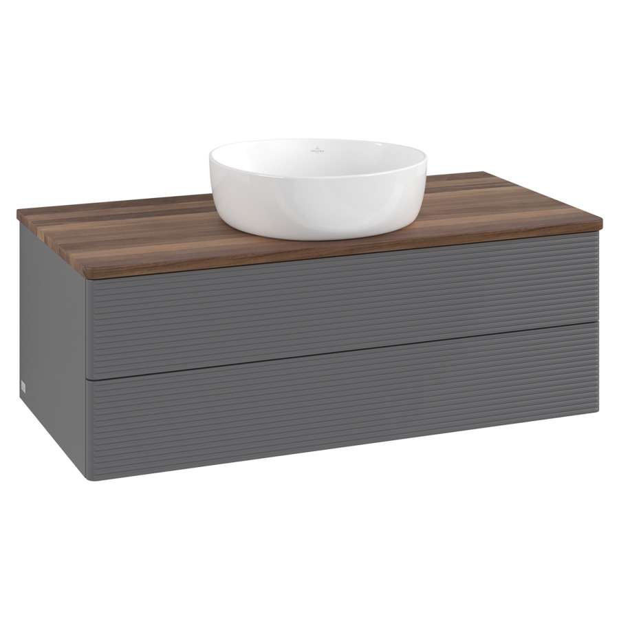 Élément inférieur  Antao
100 x 36 x 50 cm
élément de tiroir, 2&nbsp;tiroirs
avec siphon gain de place
avec matériel de fixation
pour 1 lavabo à poser 234171/234172/234173
recouvrement Warm Walnut
sans trou pour robinet