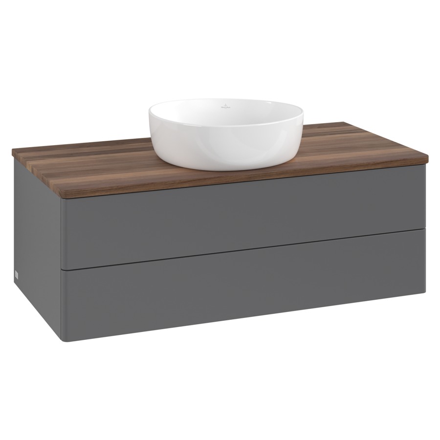Élément inférieur  Antao
100 x 36 x 50 cm
élément de tiroir, 2&nbsp;tiroirs
avec siphon gain de place
avec matériel de fixation
pour 1 lavabo à poser 234171/234172/234173
recouvrement Warm Walnut
sans trou pour robinet