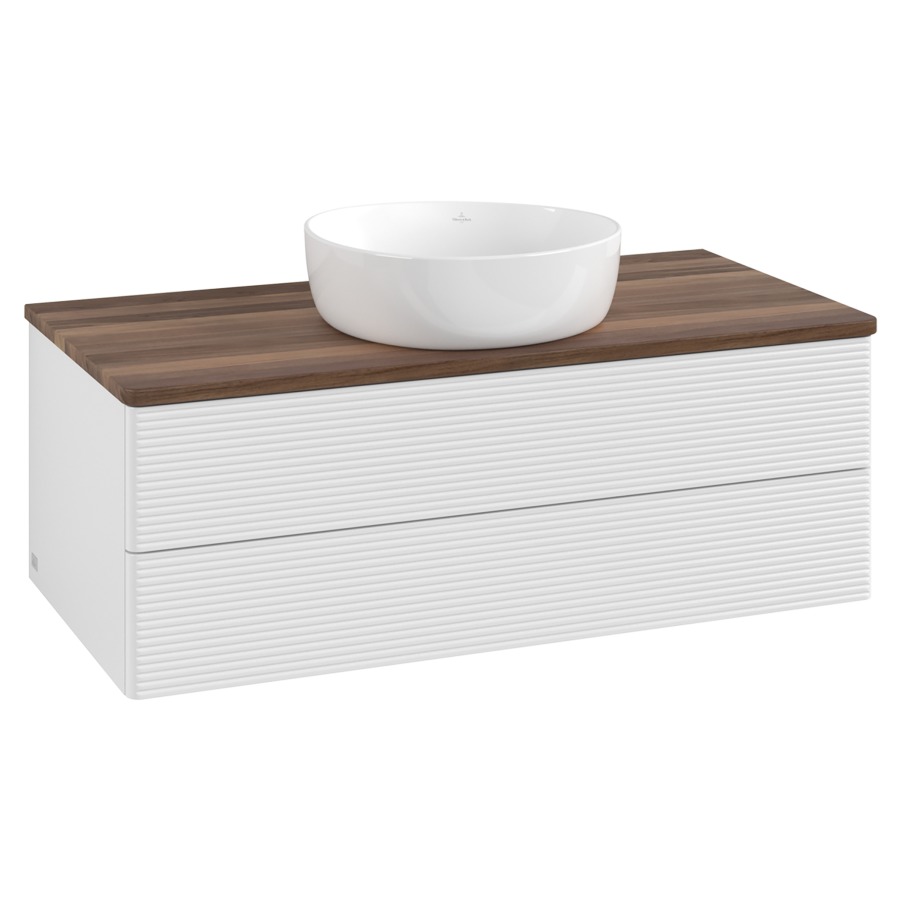 Élément inférieur  Antao
100 x 36 x 50 cm
élément de tiroir, 2&nbsp;tiroirs
avec siphon gain de place
avec matériel de fixation
pour 1 lavabo à poser 234171/234172/234173
recouvrement Warm Walnut
sans trou pour robinet