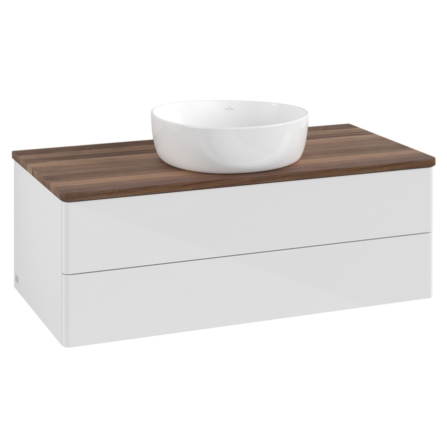 Élément inférieur  Antao
100 x 36 x 50 cm
élément de tiroir, 2&nbsp;tiroirs
avec siphon gain de place
avec matériel de fixation
pour 1 lavabo à poser 234171/234172/234173
recouvrement Warm Walnut
sans trou pour robinet