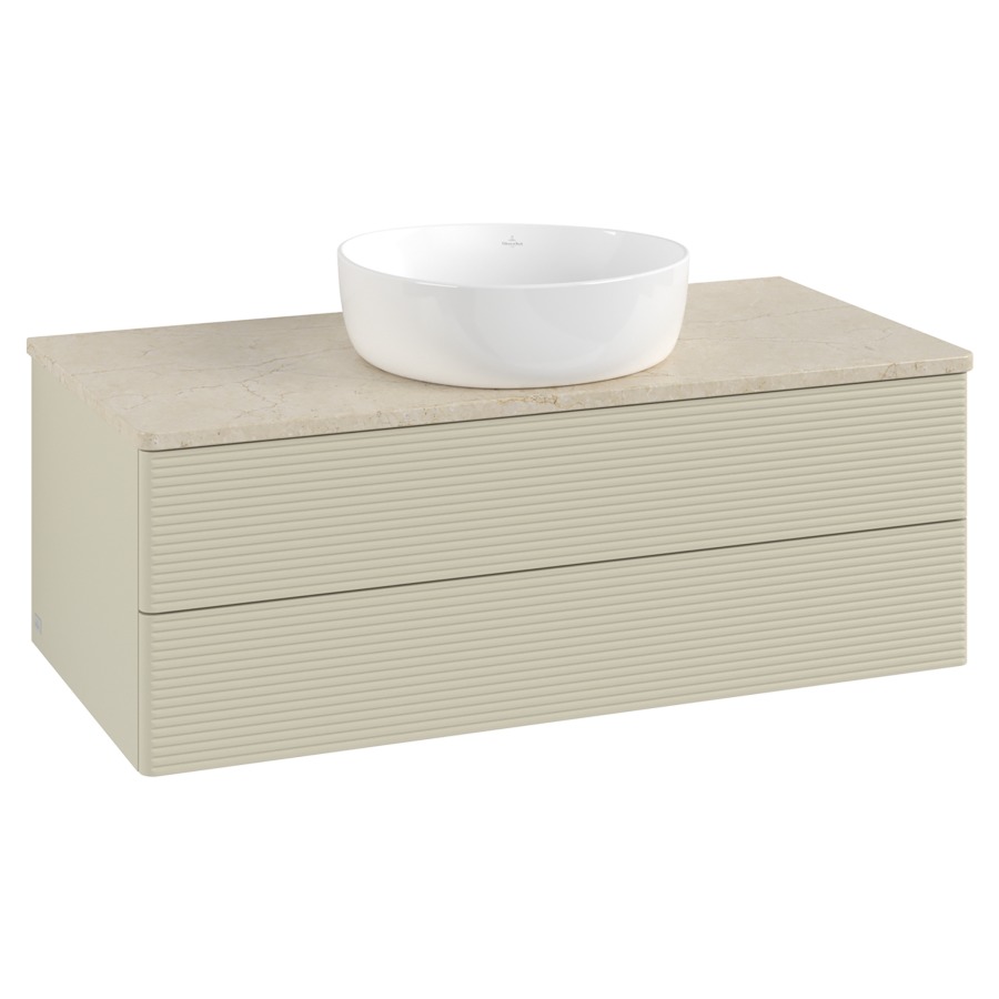 Élément inférieur  Antao
100 x 36 x 50 cm
élément de tiroir, 2&nbsp;tiroirs
avec siphon gain de place
avec matériel de fixation
pour 1 lavabo à poser 234171/234172/234173
recouvrement Botticino
sans trou pour robinet