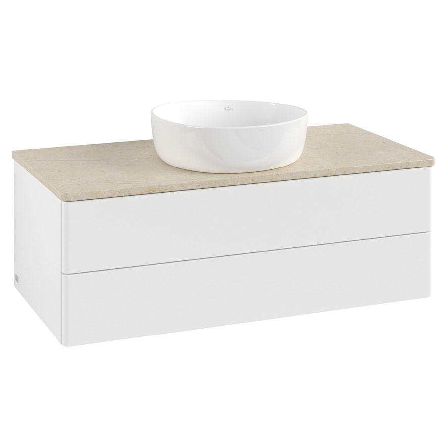 Élément inférieur  Antao
100 x 36 x 50 cm
élément de tiroir, 2&nbsp;tiroirs
avec siphon gain de place
avec matériel de fixation
pour 1 lavabo à poser 234171/234172/234173
recouvrement Botticino
sans trou pour robinet