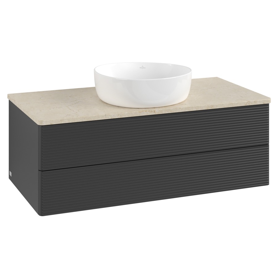Élément inférieur  Antao
100 x 36 x 50 cm
élément de tiroir, 2&nbsp;tiroirs
avec siphon gain de place
avec matériel de fixation
pour 1 lavabo à poser 234171/234172/234173
recouvrement Botticino
sans trou pour robinet