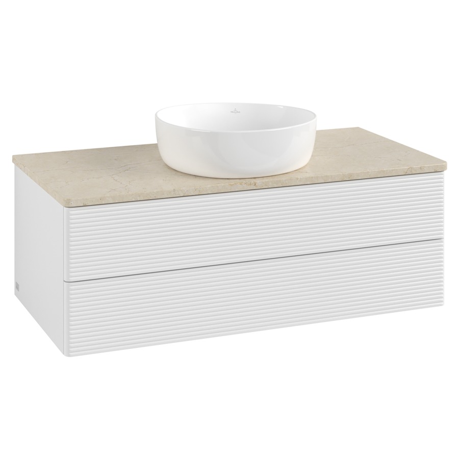 Élément inférieur  Antao
100 x 36 x 50 cm
élément de tiroir, 2&nbsp;tiroirs
avec siphon gain de place
avec matériel de fixation
pour 1 lavabo à poser 234171/234172/234173
recouvrement Botticino
sans trou pour robinet
