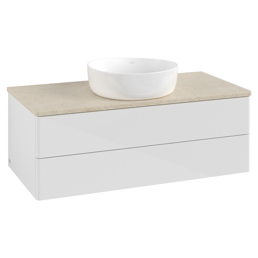 Élément inférieur  Antao
100 x 36 x 50 cm
élément de tiroir, 2&nbsp;tiroirs
avec siphon gain de place
avec matériel de fixation
pour 1 lavabo à poser 234171/234172/234173
recouvrement Botticino
sans trou pour robinet
