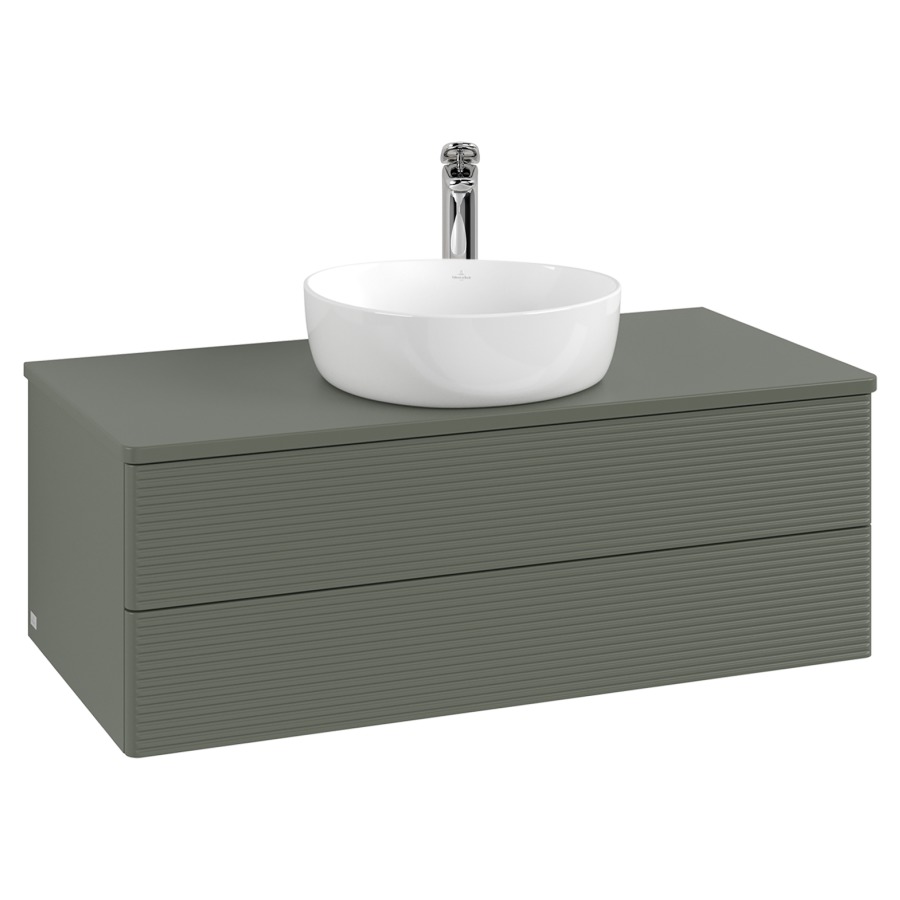 Élément inférieur  Antao
100 x 36 x 50 cm
élément de tiroir, 2&nbsp;tiroirs
avec siphon gain de place
avec matériel de fixation
pour 1 lavabo à poser 101037/101039/234171
recouvrement avec 1 trou pour robinet