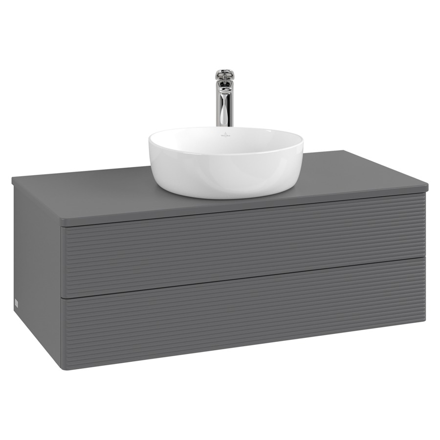 Élément inférieur  Antao
100 x 36 x 50 cm
élément de tiroir, 2&nbsp;tiroirs
avec siphon gain de place
avec matériel de fixation
pour 1 lavabo à poser 101037/101039/234171
recouvrement avec 1 trou pour robinet
