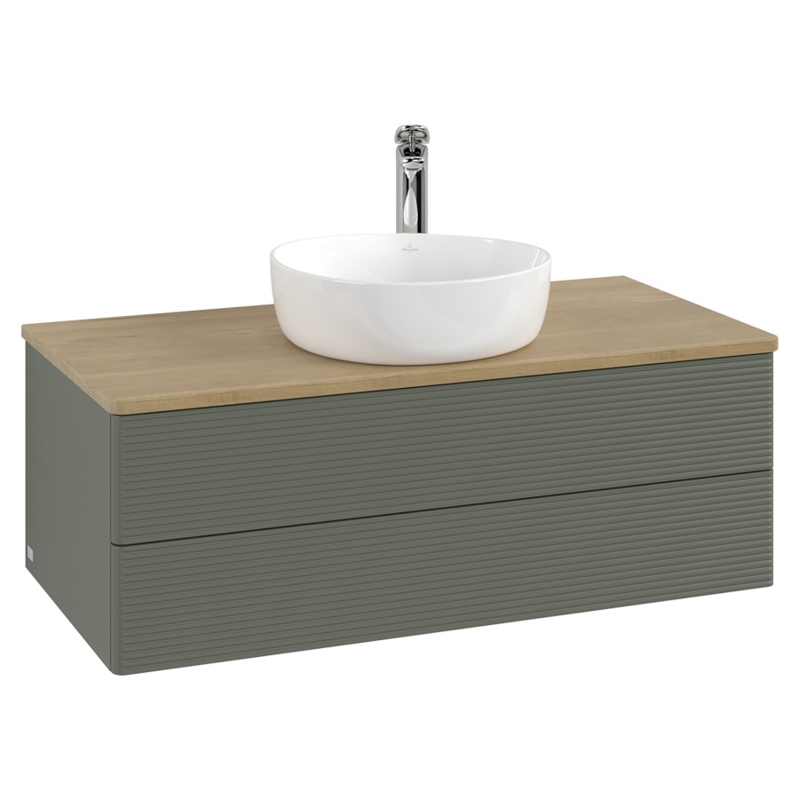 Élément inférieur  Antao
100 x 36 x 50 cm
élément de tiroir, 2&nbsp;tiroirs
avec siphon gain de place
avec matériel de fixation
pour 1 lavabo à poser 101037/101039/234171
recouvrement Honey Oak, 1 trou pour robinet