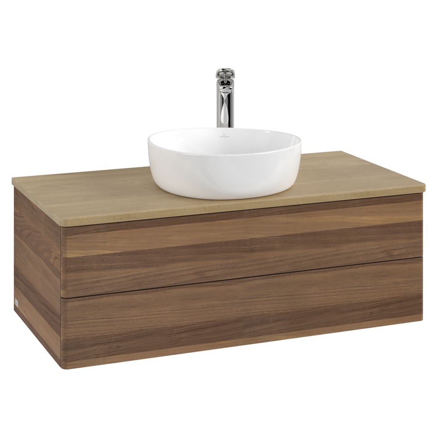 Élément inférieur  Antao
100 x 36 x 50 cm
élément de tiroir, 2&nbsp;tiroirs
avec siphon gain de place
avec matériel de fixation
pour 1 lavabo à poser 101037/101039/234171
recouvrement Honey Oak, 1 trou pour robinet