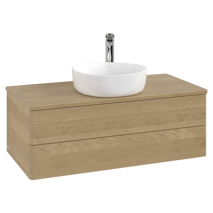 Élément inférieur  Antao
100 x 36 x 50 cm
élément de tiroir, 2&nbsp;tiroirs
avec siphon gain de place
avec matériel de fixation
pour 1 lavabo à poser 101037/101039/234171
recouvrement Honey Oak, 1 trou pour robinet