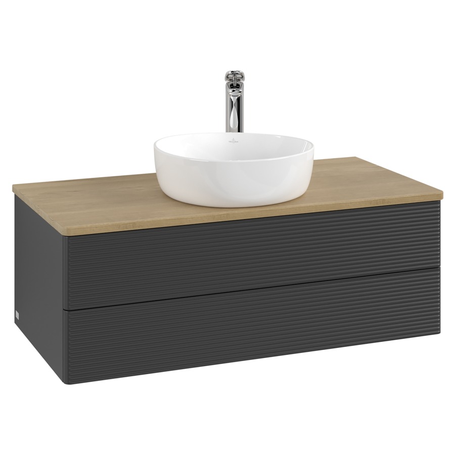 Élément inférieur  Antao
100 x 36 x 50 cm
élément de tiroir, 2&nbsp;tiroirs
avec siphon gain de place
avec matériel de fixation
pour 1 lavabo à poser 101037/101039/234171
recouvrement Honey Oak, 1 trou pour robinet