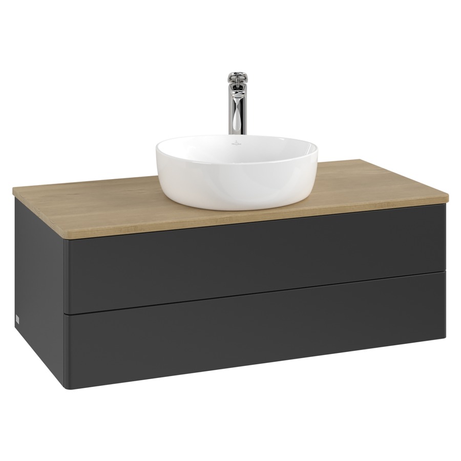 Élément inférieur  Antao
100 x 36 x 50 cm
élément de tiroir, 2&nbsp;tiroirs
avec siphon gain de place
avec matériel de fixation
pour 1 lavabo à poser 101037/101039/234171
recouvrement Honey Oak, 1 trou pour robinet