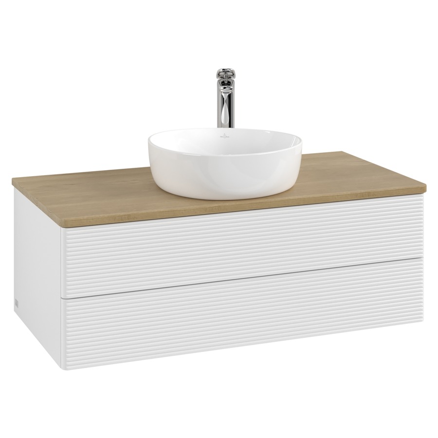 Élément inférieur  Antao
100 x 36 x 50 cm
élément de tiroir, 2&nbsp;tiroirs
avec siphon gain de place
avec matériel de fixation
pour 1 lavabo à poser 101037/101039/234171
recouvrement Honey Oak, 1 trou pour robinet