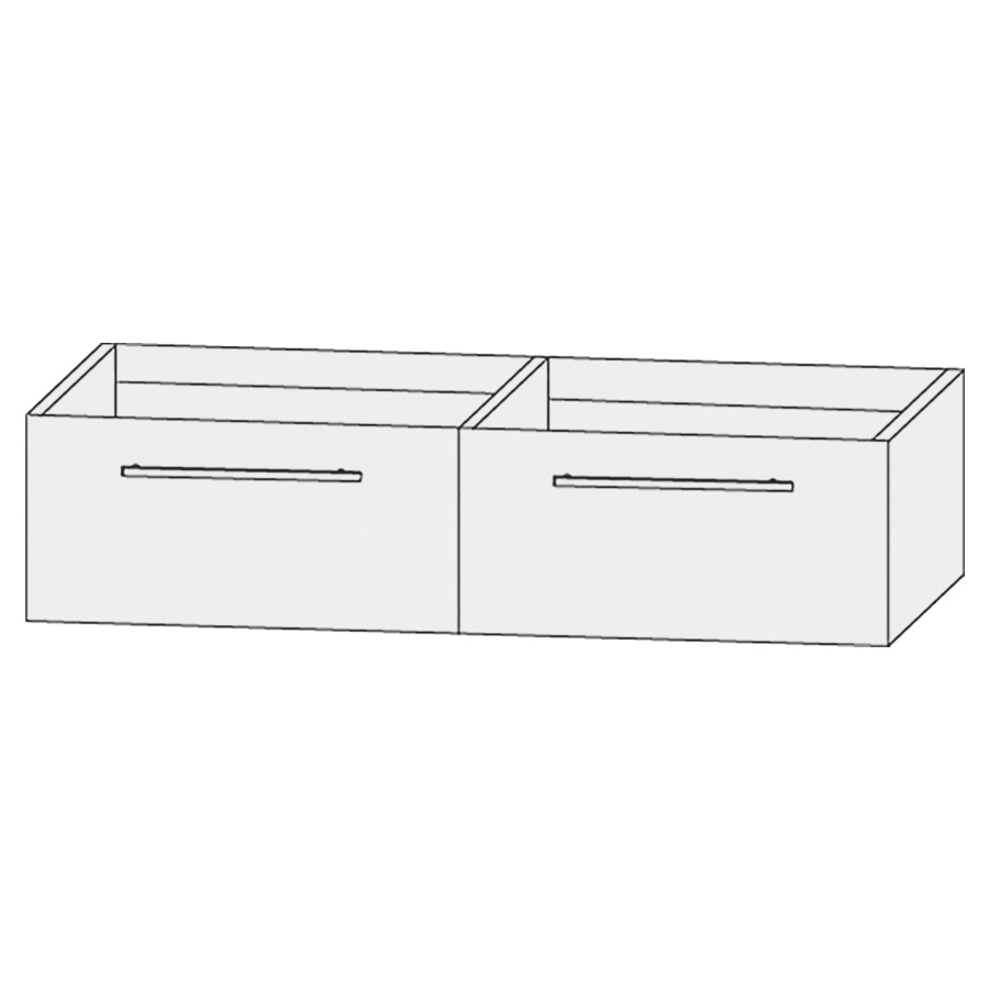 Élément inférieur  Design Line Tess Cuba
120 x 32 x 45 cm
élément de tiroir, 2&nbsp;tiroirs
pour lavabo double pour meuble 107471