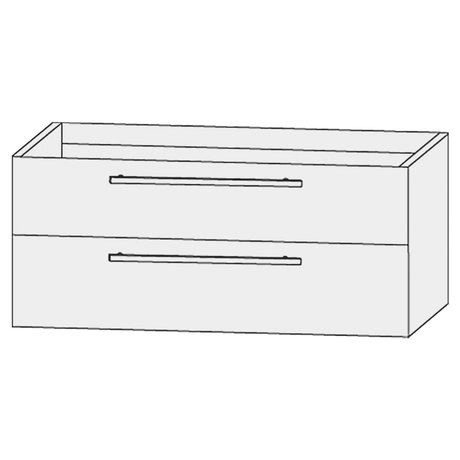Élément inférieur  Design Line Tess Cuba
120 x 48 x 45 cm
élément de tiroir, 2&nbsp;tiroirs
pour lavabo double pour meuble 107471