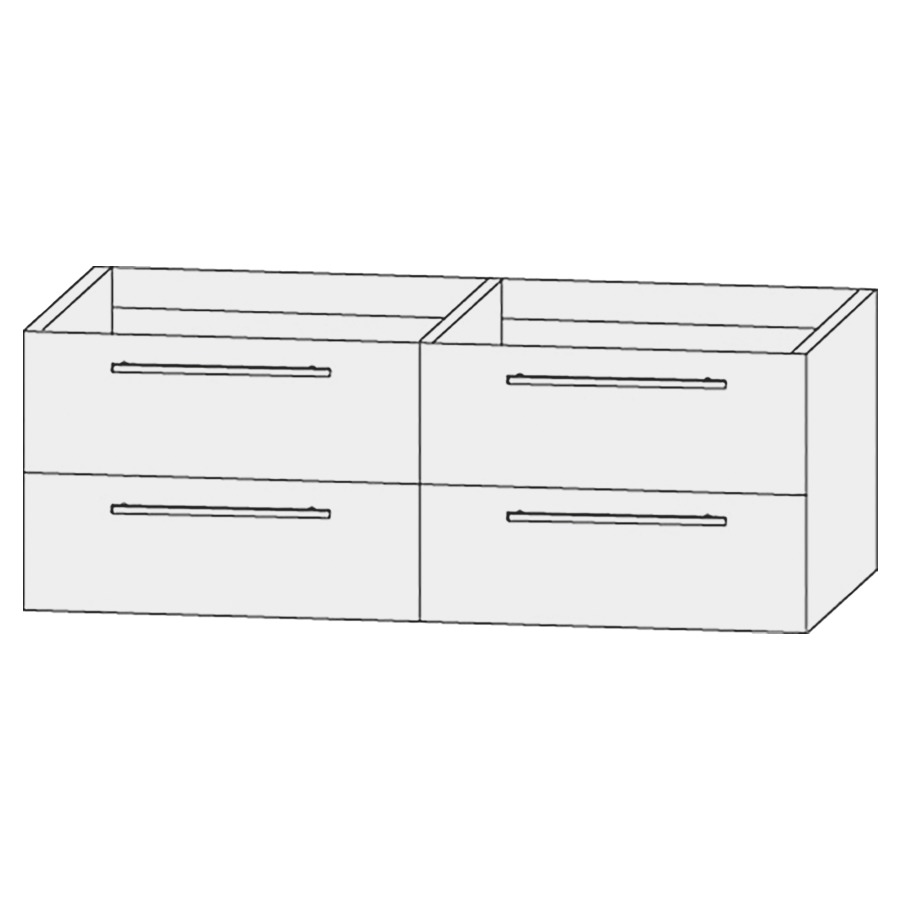 Élément inférieur  Design Line Tess Cuba
120 x 48 x 45 cm
2&nbsp;éléments de tiroir, 2&nbsp;tiroirs chacune
pour lavabo double pour meuble 107471