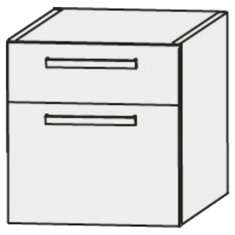 Élément inférieur  Design Line Platino 2.0
80 x 48 x 30-46.9 cm
élément de tiroir, 2&nbsp;tiroirs
mesures selon les indications