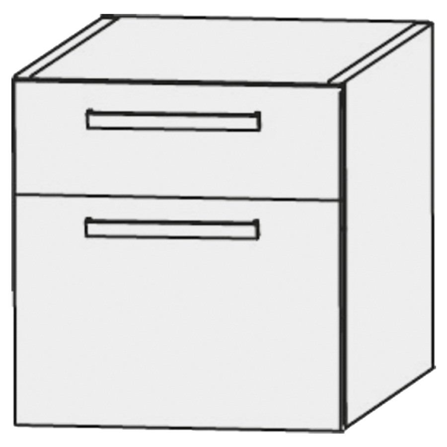 Élément inférieur  Design Line Platino 2.0
90 x 48 x 30-46.9 cm
élément de tiroir, 2&nbsp;tiroirs
mesures selon les indications