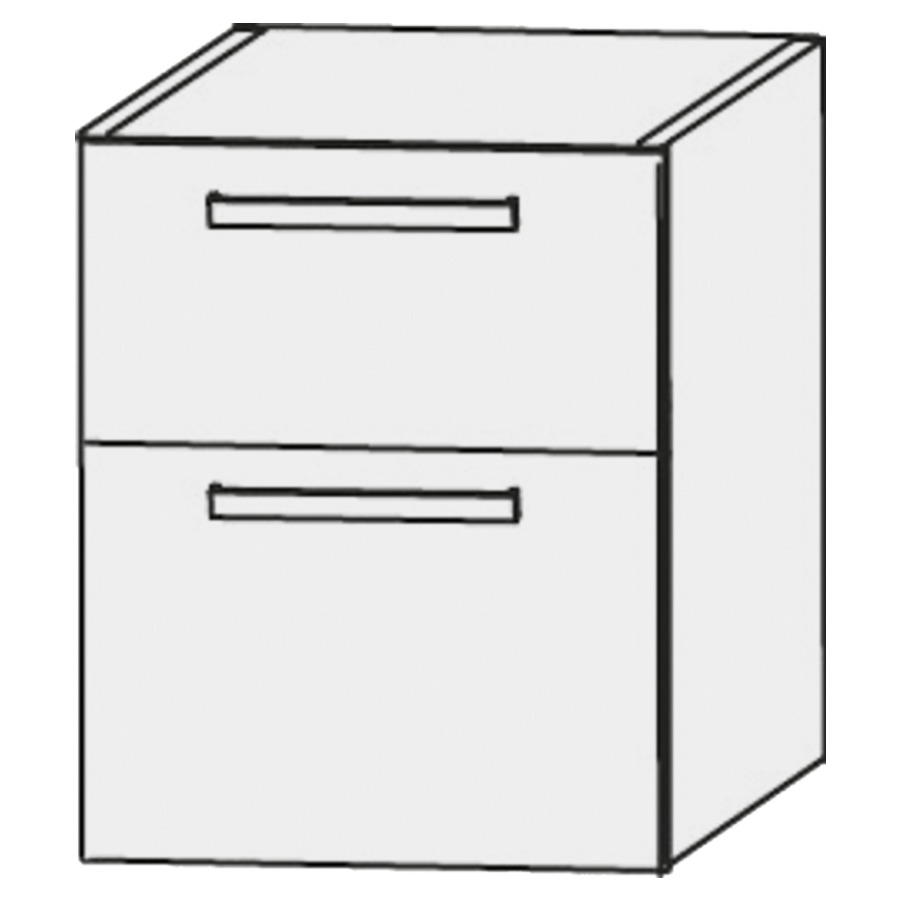 Élément inférieur  Design Line Platino 2.0
50 x 56 x 49 cm
élément de tiroir, 2&nbsp;tiroirs
