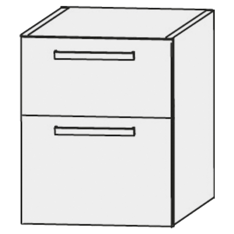 Élément inférieur  Design Line Platino 2.0
70 x 56 x 39.5 cm
élément de tiroir, 2&nbsp;tiroirs