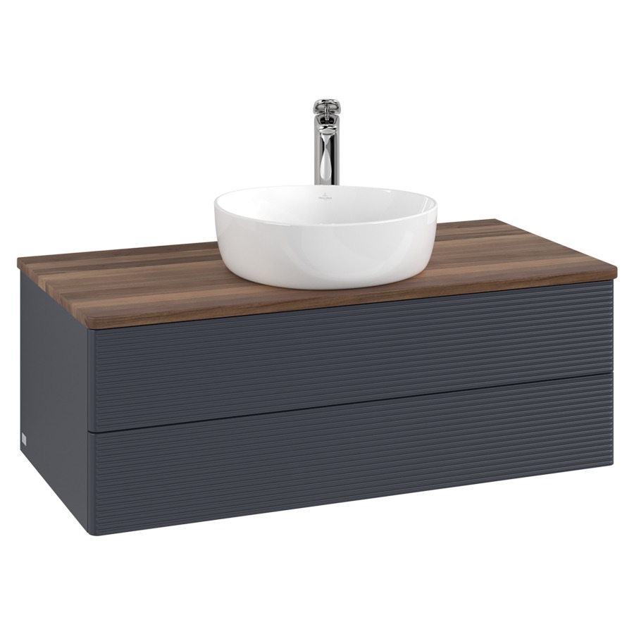 Élément inférieur  Antao
100 x 36 x 50 cm
élément de tiroir, 2&nbsp;tiroirs
avec siphon gain de place
avec matériel de fixation
pour 1 lavabo à poser 101037/101039/234171
recouvrement Warm Walnut, 1 trou pour robinet